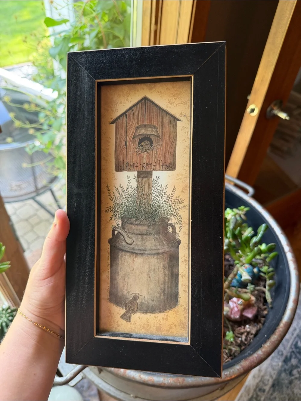 Vintage Primitive ’Home Tweet Home’ By Linda Spivey Art Print Framed